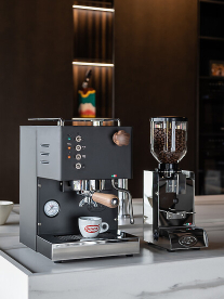 Coffee machine in a dark setting